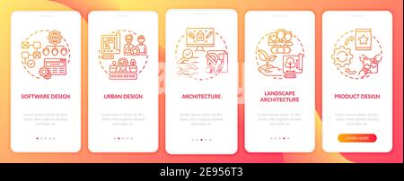 Co design application fields onboarding mobile app page screen with concepts Stock Vector
