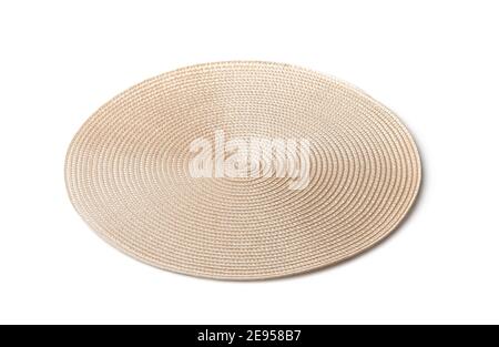 Round braided placemat isolated on white Stock Photo