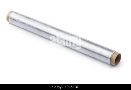 Roll of stretch food cling film isolated on whit Stock Photo