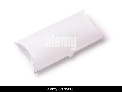 White blank doner kebab paper packaging isolated on white Stock Photo