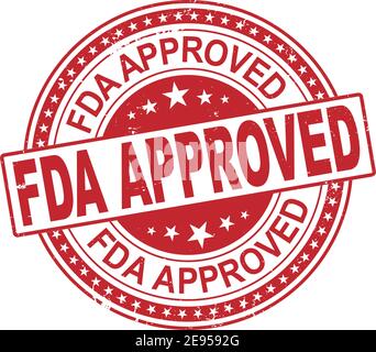 FDA Approved Vector Stamp. Grunge red rubber stamp or badge with text FDA Approved . Stock Vector