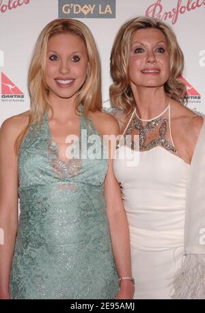 Olivia Newton-John and her daughter Chloe Lattanzi arrive at the Penfolds Icon Gala Dinner held at the Hollywood Palladium in Los Angeles on Saturday, January 14, 2006. Photo by Nicolas Khayat/ABACAPRESS.COM Stock Photo