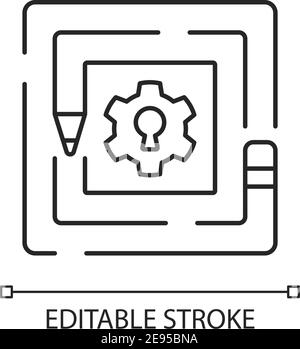 Taking on challenges linear icon Stock Vector