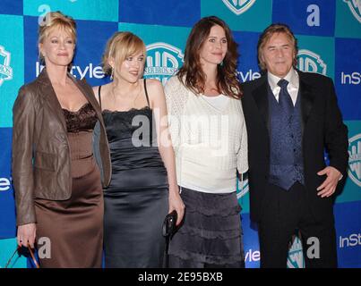 Melanie Griffith, her daughter Dakota Johnson and Don Johnson with his girlfriend Kelley Phleger attend the InStyle & Warner Bros. Studios post Golden Globes party after the 63rd Annual Golden Globes Awards in Los Angeles, CA, USA on January 16, 2006. Photo by Hahn-Khayat/ABACAPRESS.COM Stock Photo