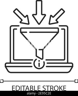 Gathering information linear icon Stock Vector