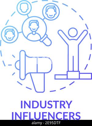 Industry influencers concept icon Stock Vector