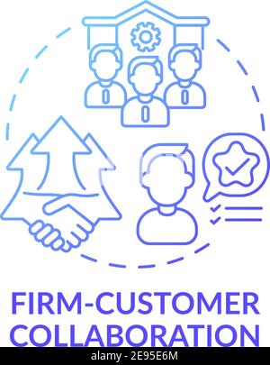 Firm-customer collaboration concept icon Stock Vector