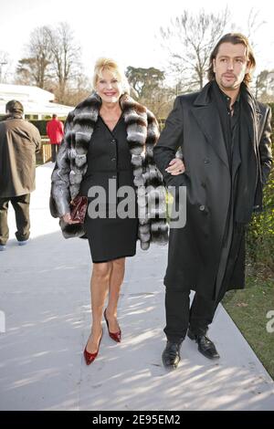 Ivana Trump and her boyfriend Rossano Rubicondi arrive at the Dior Haute-Couture Spring-Summer 2006 Fashion Show held at the polo of Paris, France on January 23, 2006. Photo by Nebinger-Orban-Zabulon/ABACAPRESS.COM Stock Photo