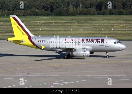 Germanwings Airbus A319-100 with registration D-AGWJ at Cologne Bonn Airport. Stock Photo