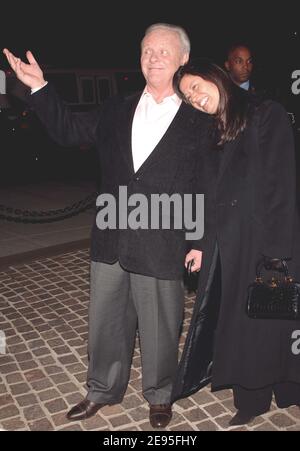 Actor and cast member Sir Anthony Hopkins and his wife Stella Arroyave arrive at the special screening of his latest movie 'The World's Fastest Indian' held at the Tribeca Grand in New York, USA on Tuesday, January 24, 2006. Photo by Nicolas Khayat/ABACAPRESS.COM. Stock Photo