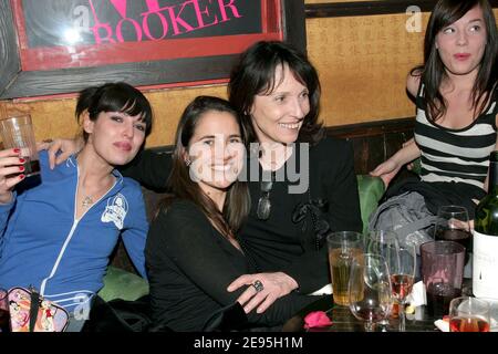 EXCLUSIVE, Superbus singer Jennifer Ayache (Chantal Lauby daughter), Karine Lazard, Chantal Lauby, attend the 'Regarde moi' premiere after party held at 'the Mandalaray' club in Paris, France, on january 26, 2006. Photo by Benoit Pinguet/ABACAPRESS.COM Stock Photo