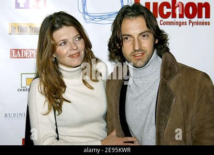 Frederic Diefenthal and wife Gwendoline pose during the 8th Luchon International Television Film Festival in the French Pyrenees on February 4, 2006. Photo by Patrick Bernard/ABACAPRESS.COM. Stock Photo