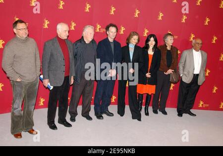 Jury members Polish director Janusz Kaminski, German actor Armin Mueller-Stahl, US producer Fred Roos, Matthew Barney, British actress Charlotte Rampling, actress of the Republic of Korea Lee Young-ae, Dutch director Marleen Gorris, Indian producer Yash Chopra pose at a photocall during the 56th Berlinale, International Film Festival, in Berlin, Germany, on February 9, 2006. Photo by Bruno Klein/ABACAPRESS.COM Stock Photo