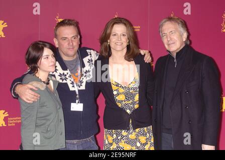 (L to R) US Actress Emily Hampshire, Movie Director Marc Evans, US actress Sigourney Weaver, US actor Alan Rickman poses at a photocall for the film 'Snow Cake' directed by Marc Evans during the 56th Berlinale, International Film Festival in Berlin, Germany, on February 9, 2006. Photo by Bruno Klein/ABACAPRESS.COM Stock Photo