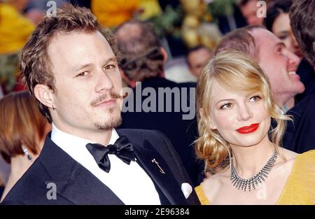 Michelle Williams nominated in the Best Performance by an Actress in a Supporting Role category and Heath Ledger nominated in the Best Performance by an Actor in a Leading Role category both for Brokeback Mountain arrive to the 78th Annual Academy Awards at the Kodak Theatre on March 5, 2006 in Hollywood, CA. Photo by Hahn-Khayat-Nebinger/ABACAPRESS.COM Stock Photo