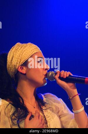 French singer Nolwenn Leroy performs at the 'Archange Association' concert benefiting the Abbe Pierre Fundation at the Bataclan on March 24, 2006. Photo by Bruno Klein/ABACAPRESS.COM Stock Photo