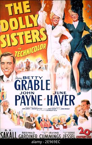 THE DOLLY SISTERS 1945 20th Century Fox film with Betty Grable at left ...