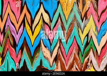 Abstract distorted marble texture with mixed different vibrant colors. Stock Photo