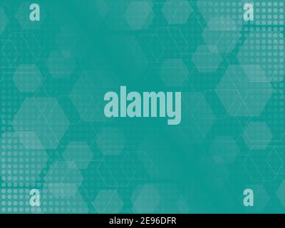 Abstract technological or medical pattern, background with dots and hexagons, blue backdrop with figures Stock Vector