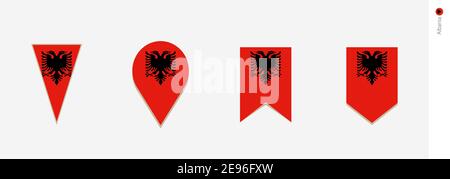 Albania flag in vertical design, vector illustration. Stock Vector