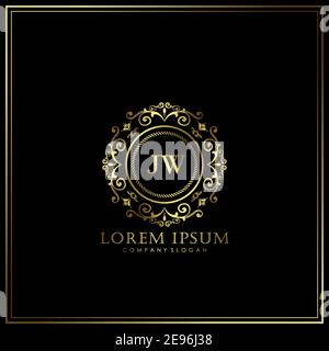 JW Initial Letter Luxury Logo template in vector for Restaurant, Royalty, Boutique, Cafe, Hotel, Heraldic, Jewelry, Fashion and other vector illustrat Stock Vector