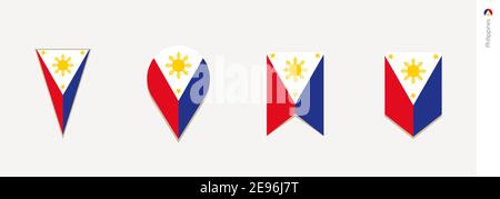 Philippines flag in vertical design, vector illustration. Stock Vector