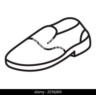 Street shoes. Mens boots. Casual shoes.Vector illustration linear boot. Stock Vector