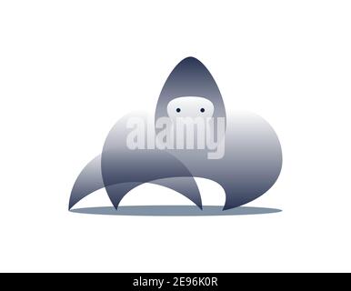 Vector ape in gradient style. Digital art Stock Vector