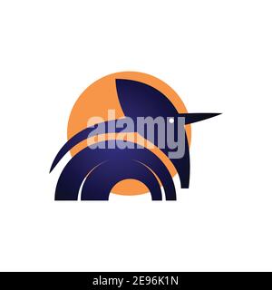 Vector elephant in gradient style. Digital art Stock Vector