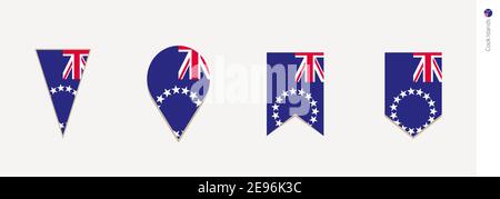 Cook Islands flag in vertical design, vector illustration. Stock Vector