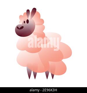 Vector sheep in gradient style. Digital art Stock Vector