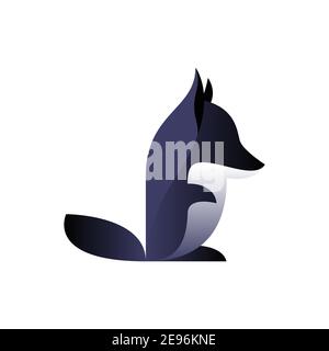 Vector wolf in gradient style. Digital art Stock Vector