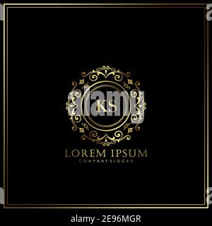 KS Initial Letter Luxury Logo template in vector for Restaurant, Royalty, Boutique, Cafe, Hotel, Heraldic, Jewelry, Fashion and other vector illustrat Stock Vector