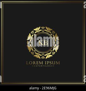 KB Initial Letter Luxury Logo template in vector for Restaurant, Royalty, Boutique, Cafe, Hotel, Heraldic, Jewelry, Fashion and other vector illustrat Stock Vector
