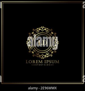 LD Initial Letter Luxury Logo template in vector for Restaurant, Royalty, Boutique, Cafe, Hotel, Heraldic, Jewelry, Fashion and other vector illustrat Stock Vector