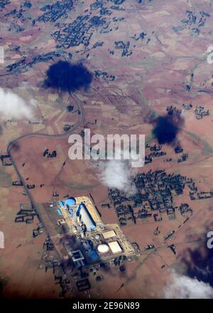 Aerial views in northern Ethiopia. Stock Photo