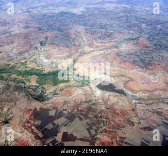 Aerial views in northern Ethiopia. Stock Photo