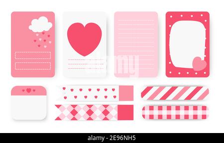 Set of romantic vector love stickers for daily planner, diary or  scrapbooking design elements. Collection of cute objects with love concept,  vector illustration Stock Vector Image & Art - Alamy