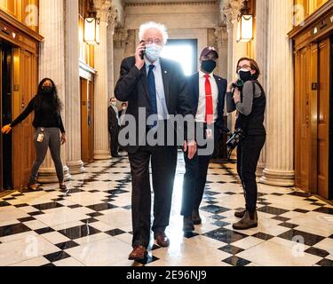 Senator Bernie Sanders, I-VT, walks on Capitol Hill in Washington ...