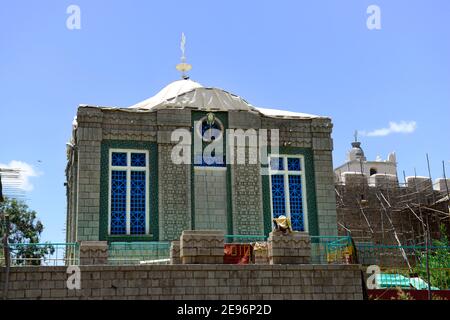 Churches housing in a secret locations the ark of the covenant in Aksum, Ethiopia. Stock Photo