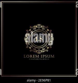 LS Initial Letter Luxury Logo template in vector for Restaurant, Royalty, Boutique, Cafe, Hotel, Heraldic, Jewelry, Fashion and other vector illustrat Stock Vector