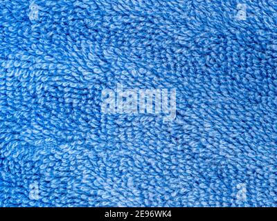 Soft terry cloth blue fiber loops close up Stock Photo