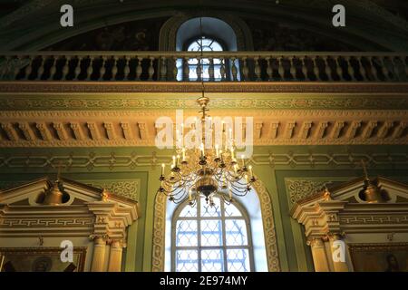 Interior of Annunciation Cathedral in Kazan Kremlin, Russia Stock Photo