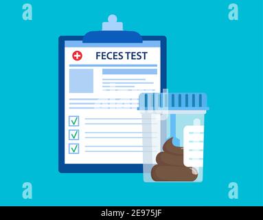 stool feces test Plastic jar Stock Vector