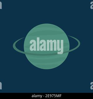 planet uranus in minimal flat style. vector Stock Vector