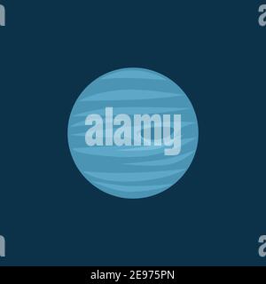 planet neptune in minimalistic flat style. vector Stock Vector