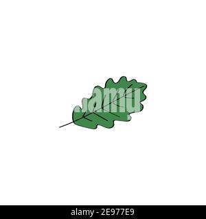 Oak leaf doodle icon. Vector hand drawn illustration Stock Vector