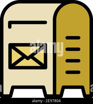 Metal mailbox icon. Outline metal mailbox vector icon for web design isolated on white background Stock Vector