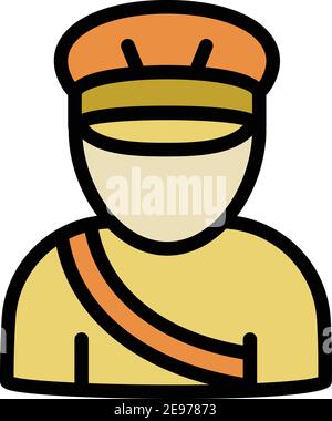 Old postman icon. Outline old postman vector icon for web design isolated on white background Stock Vector