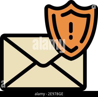 Secured mail icon. Outline secured mail vector icon for web design isolated on white background Stock Vector